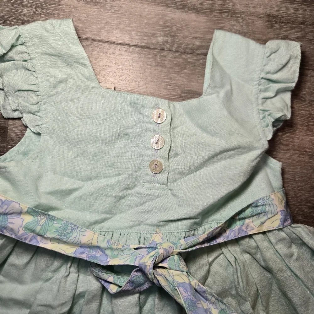 Matilda Jane Fantasy Folk Mint Green Dress with Scalloped Hem.‎ Size 4.